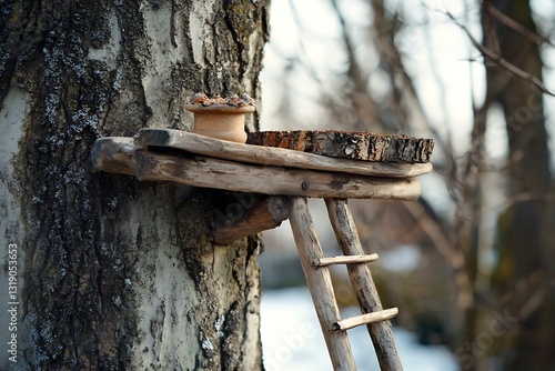 a bird house on a tree