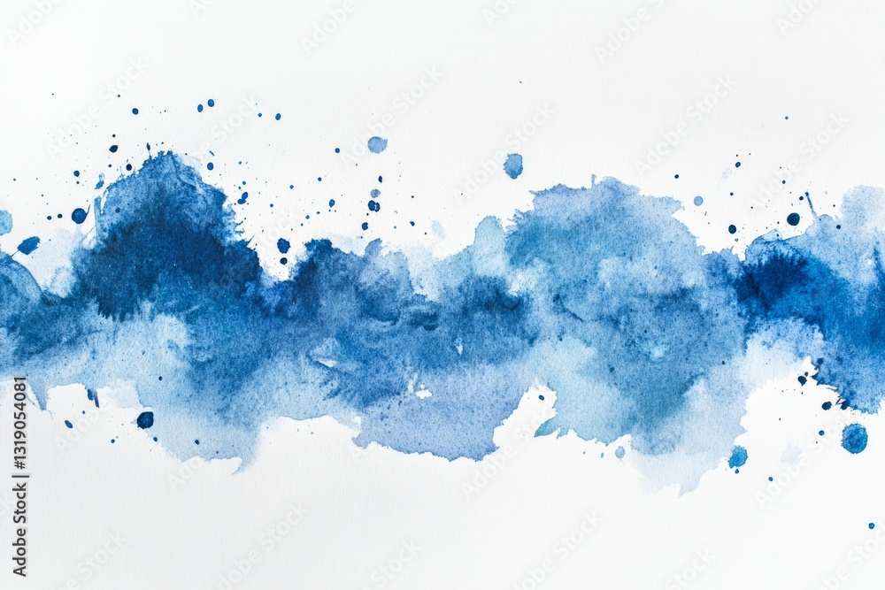 Vivid blue paint splash on white background. Artificial Intelligence Vivid blue paint splash on white background. Artificial Intelligence