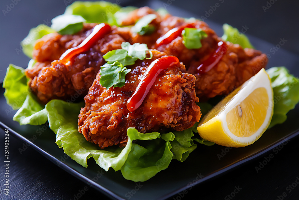 Fototapeta premium fried chicken salad