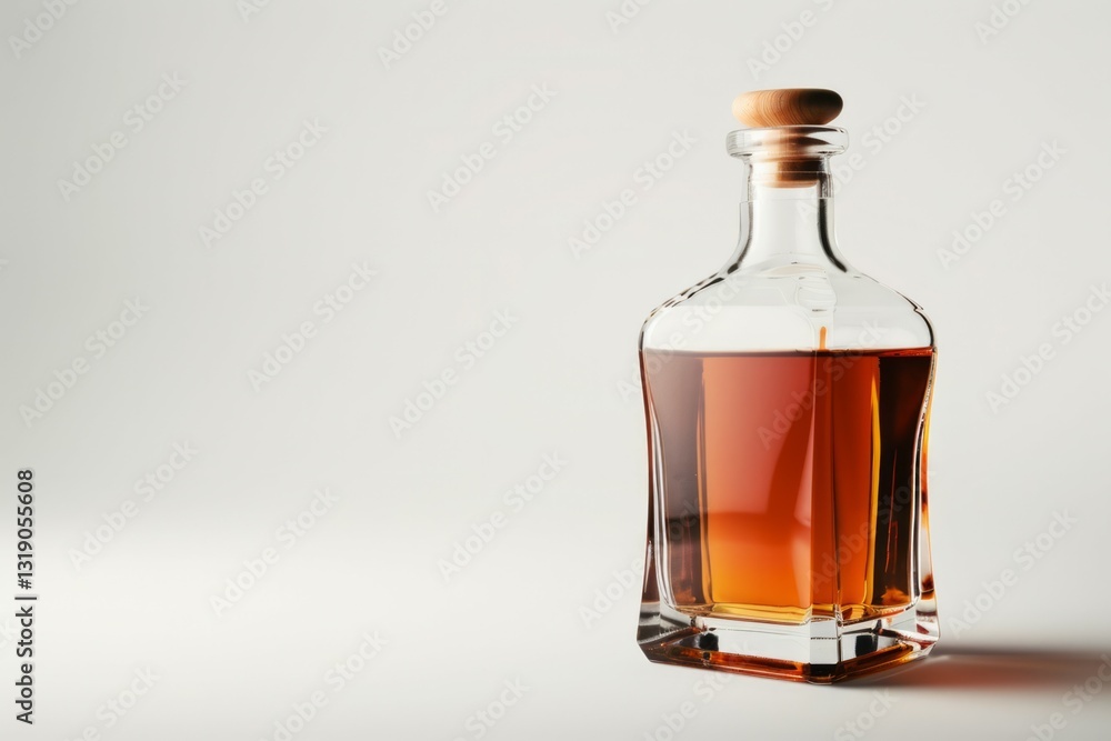 Whisky alcohol glass bottle on table with a white background. High definition photo Whisky alcohol glass bottle on table with a white background. High definition photo