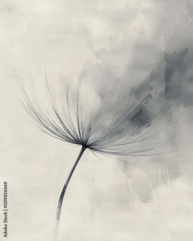 Obraz premium Delicate Dandelion Seed Head Against Soft Abstract Background
