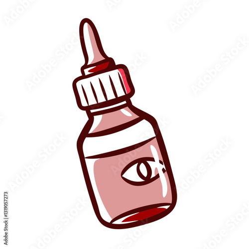 Eyelid care icon expressing relief with eyedrop bottle, wellness concept