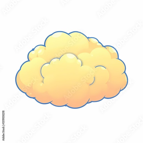 Fluffy Cloud Illustration: A whimsical, stylized illustration of a fluffy cloud.