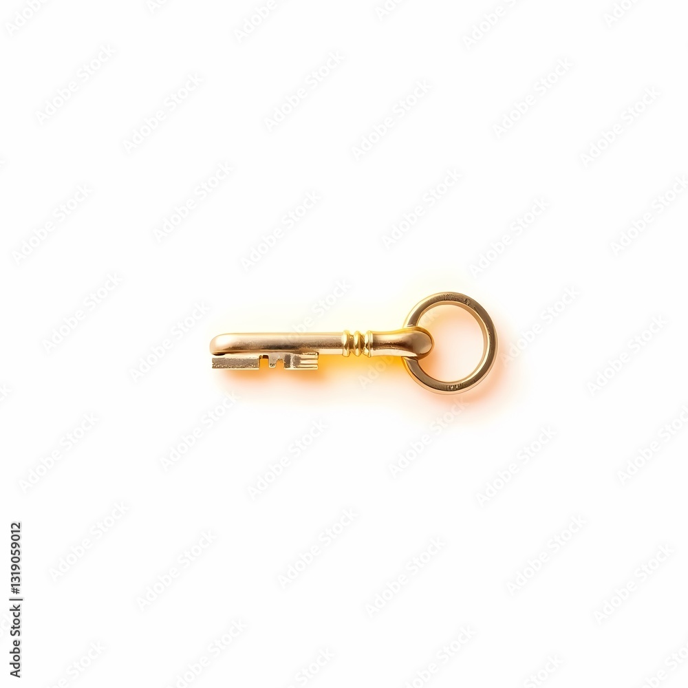 Golden Key: A close-up shot of a lustrous golden key lying flat, conveying a sense of access and opportunity