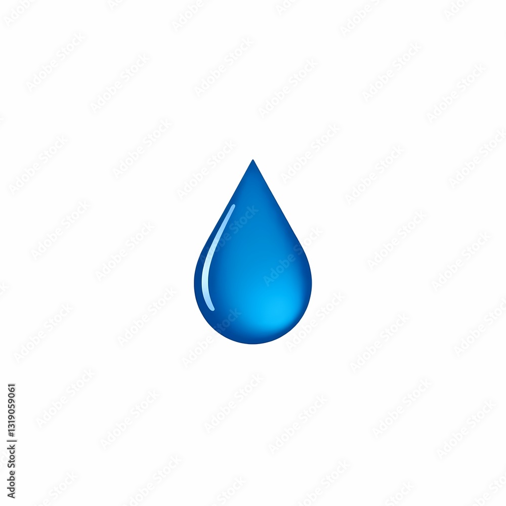 Water Drop: A clean and pristine water drop, vibrant blue in color, isolated, symbolizing purity and essential nature, representing life's essence. Water Drop: A clean and pristine water drop, vibrant blue in color, isolated, symbolizing purity and essential nature, representing life's essence.