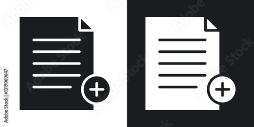 Add document icons in solid black and white collection