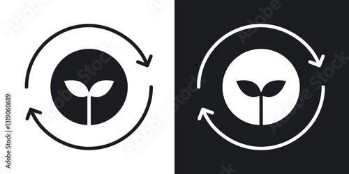 Alternative energy icons in solid black and white collection