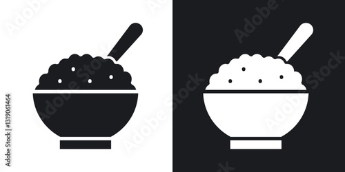 Cereal icons in solid black and white collection