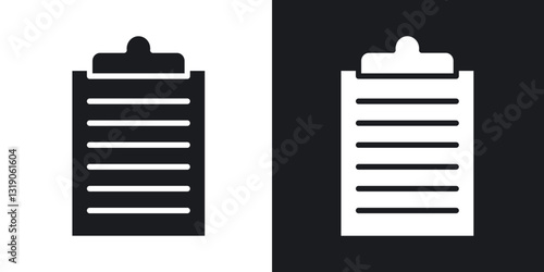 Clipboard icons in solid black and white collection