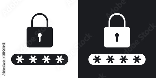Code lock icons in solid black and white collection