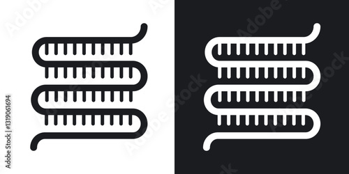 Condenser coil icons in solid black and white collection