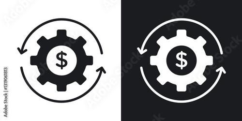 Costs optimization icons in solid black and white collection