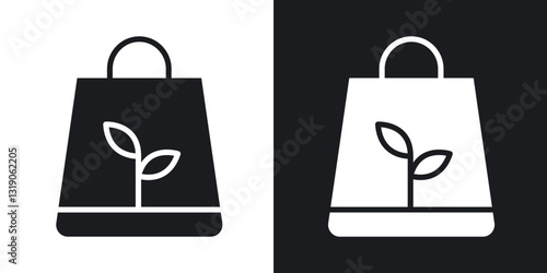 ECO bag icons in solid black and white collection