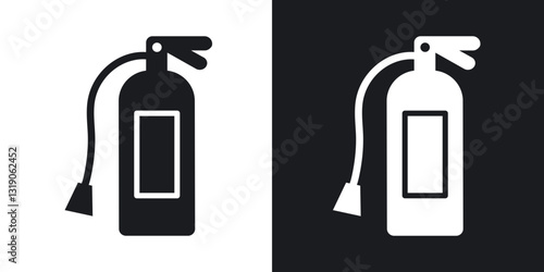 Fire extinguisher icons in solid black and white collection