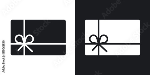 Gift card icons in solid black and white collection