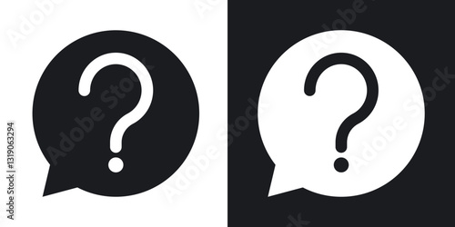 Interrogation icons in solid black and white collection