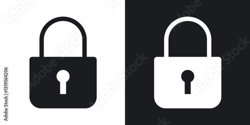 Padlock icons in solid black and white collection