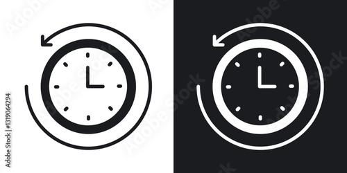 Past time icons in solid black and white collection