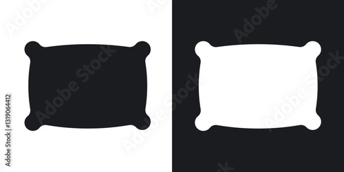 Pillow icons in solid black and white collection