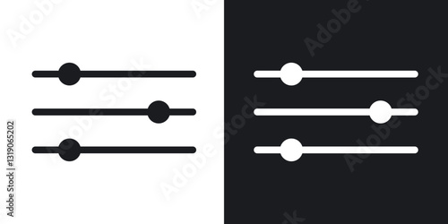 Settings sliders icons in solid black and white collection