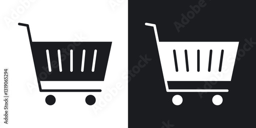 Shopping icons in solid black and white collection