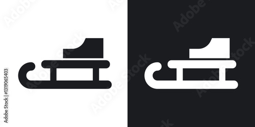 Sled icons in solid black and white collection