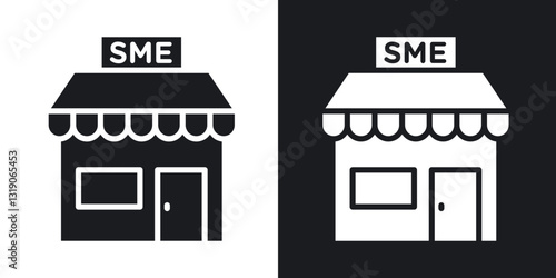 SME icons in solid black and white collection