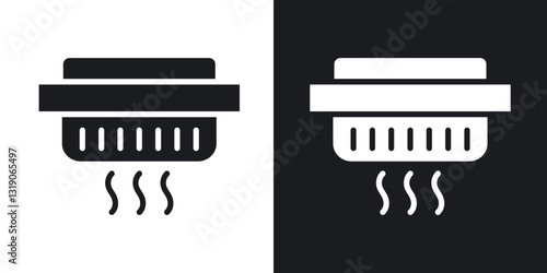 Smoke detector icons in solid black and white collection