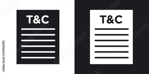 Terms and Conditions icons in solid black and white collection