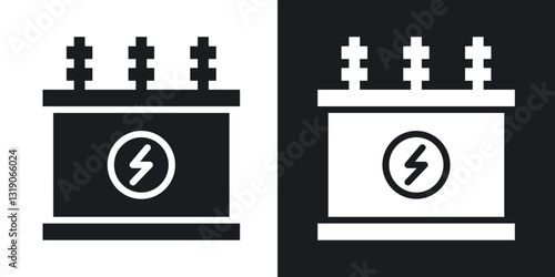 Transformer icons in solid black and white collection