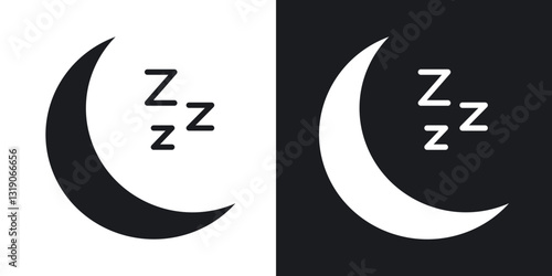 Zzz icons in solid black and white collection