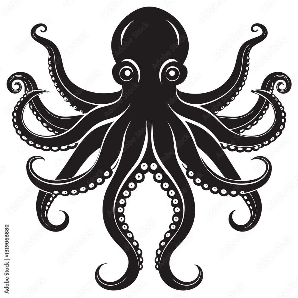 Pieuvre silhouette vector Pieuvre silhouette vector