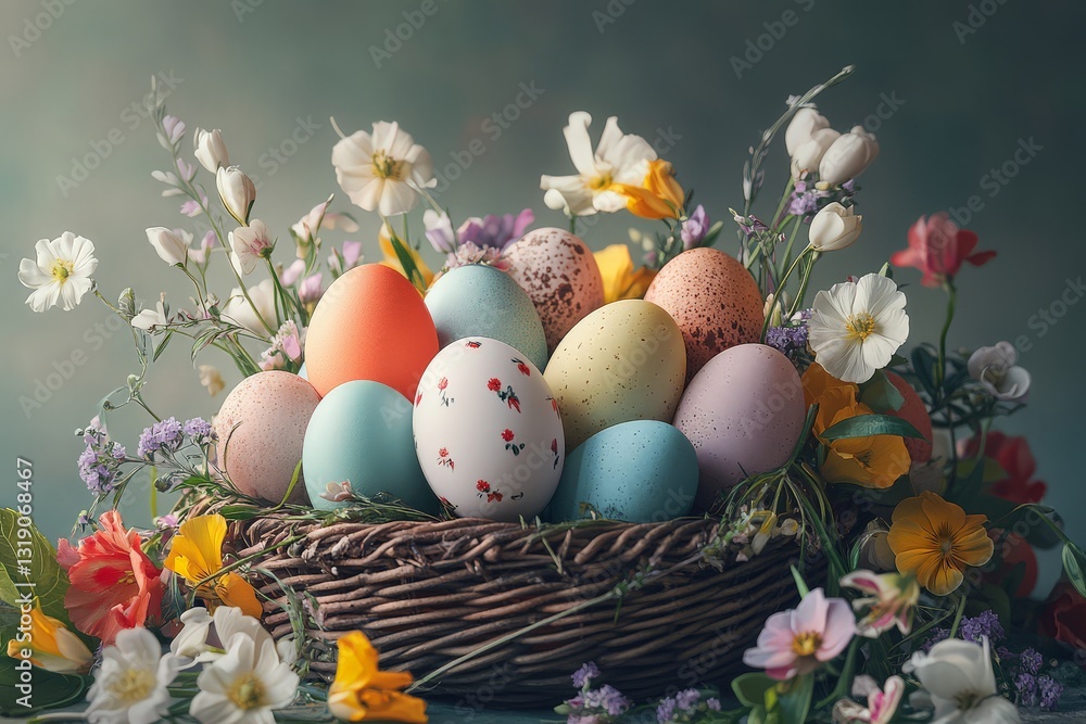 Vibrant Easter Egg Display Vibrant Easter Egg Display