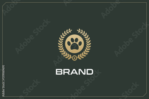 Dog Paw Clinic Animals Logo Gold	
