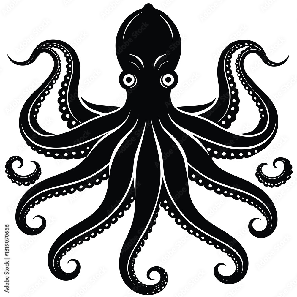 Silhouette vector de poulpe Silhouette vector de poulpe