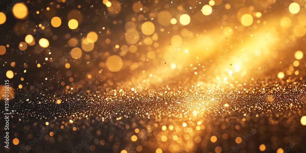 Obraz premium Seamless Golden Glitter Particles in Motion, Elegant Background for Branding