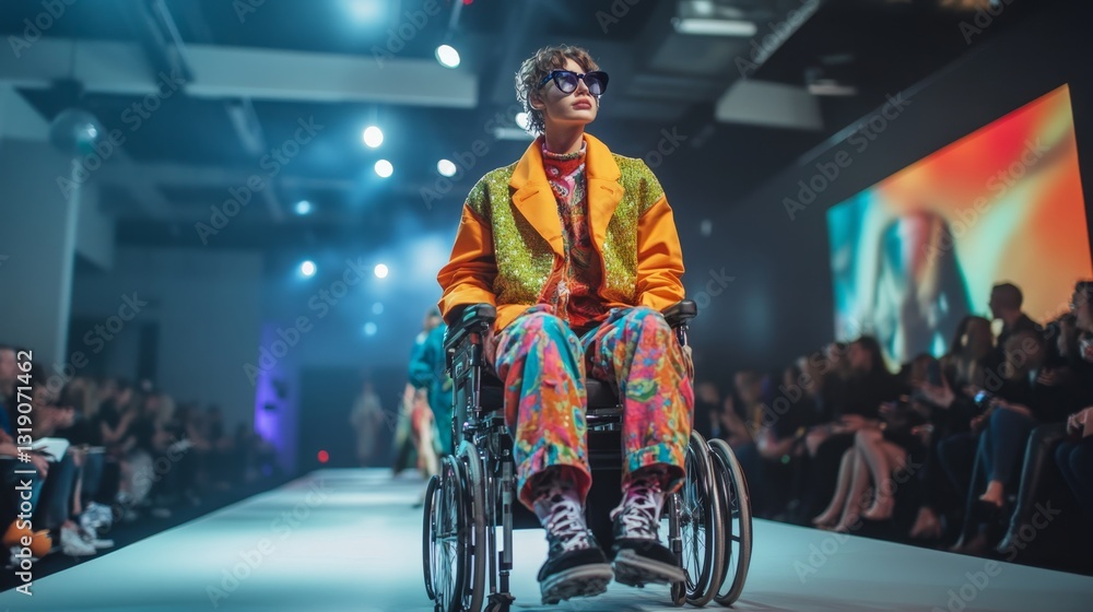 Obraz premium Models on Fashion Runway Showcasing Vibrant Styles and Inclusion