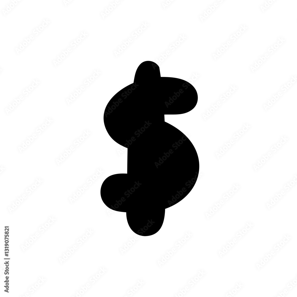 Bold dollar sign symbol in outline hand drawn style. Vector illustration isolated on white background. For typography, font, shop, logo, alphabet, sales, signboard, education, branding, presentation. Bold dollar sign symbol in outline hand drawn style. Vector illustration isolated on white background. For typography, font, shop, logo, alphabet, sales, signboard, education, branding, presentation.