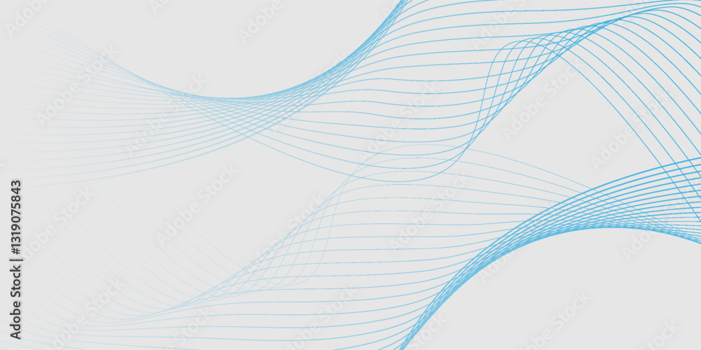 Abstract blue smooth waves on white background. Dynamic sound waves. Vector illustration. Abstract blue smooth waves on white background. Dynamic sound waves. Vector illustration.