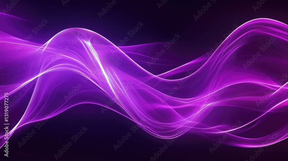 High-tech glowing purple abstract background with smooth waves High-tech glowing purple abstract background with smooth waves