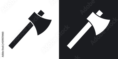 Axe vector icon set in solid style.