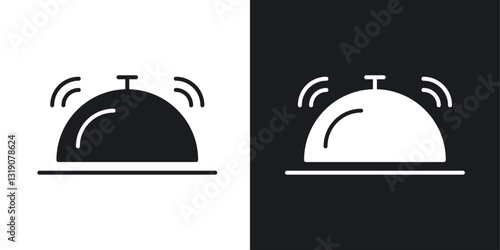 Bell concierge vector icon set in solid style.