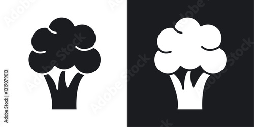 Broccoli vector icon set in solid style.