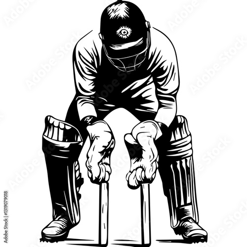 Cricket Fielding Poses Silhouette: High-Quality Vector Graphics for Designers
