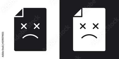 Broken Image vector icon set in solid style.