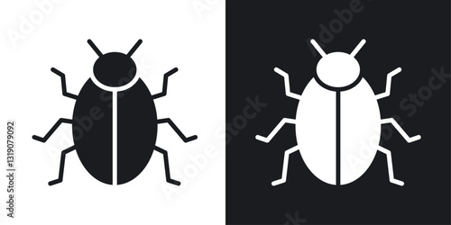 Bugs vector icon set in solid style.