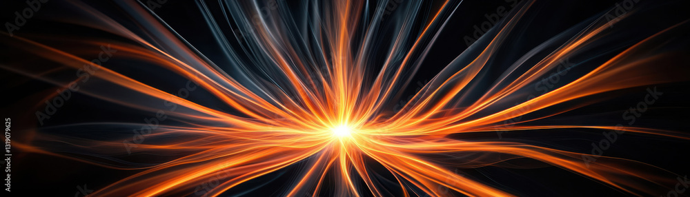 Obraz premium Vibrant abstract light patterns radiating in a dynamic display of energy and color.