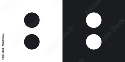 Colon vector sign set in black and blue colors