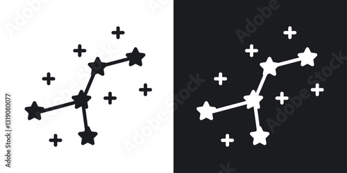 Constellation vector icon set in solid style.
