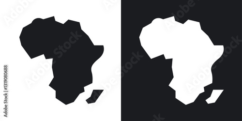 Earth africa vector icon set in solid style.